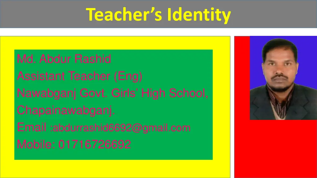 teacher s identity