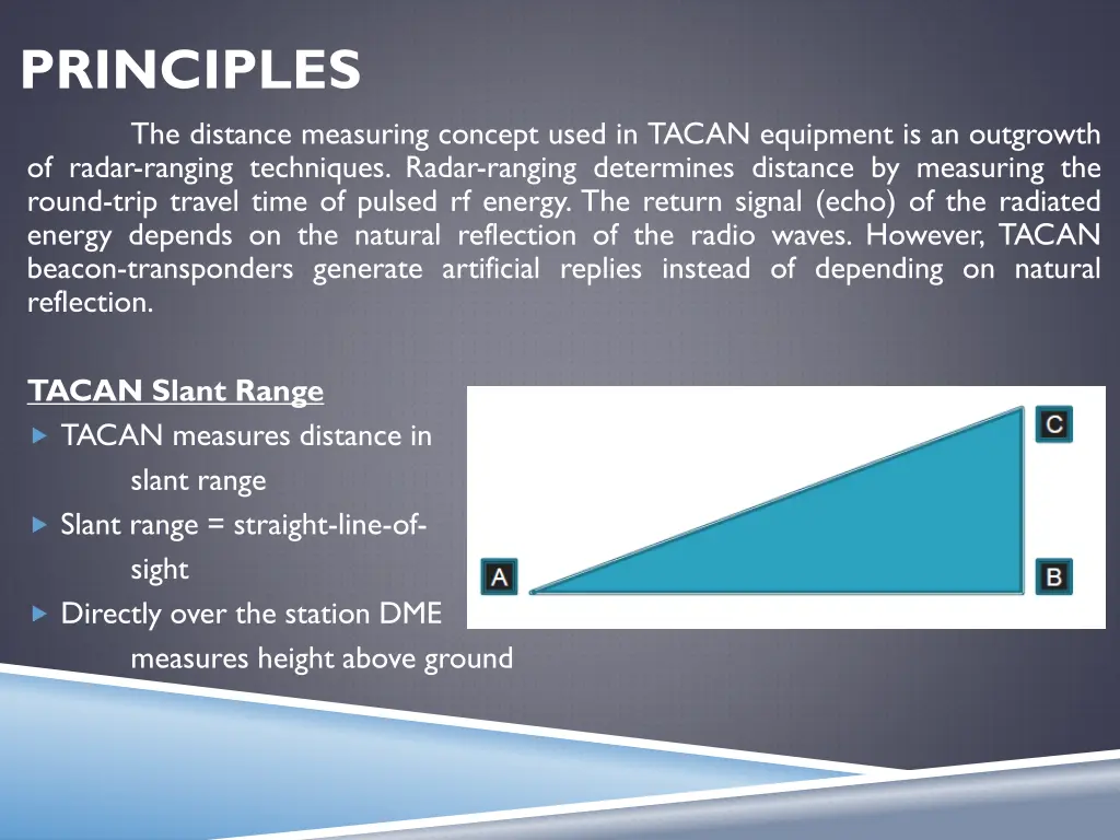 principles the distance measuring concept used