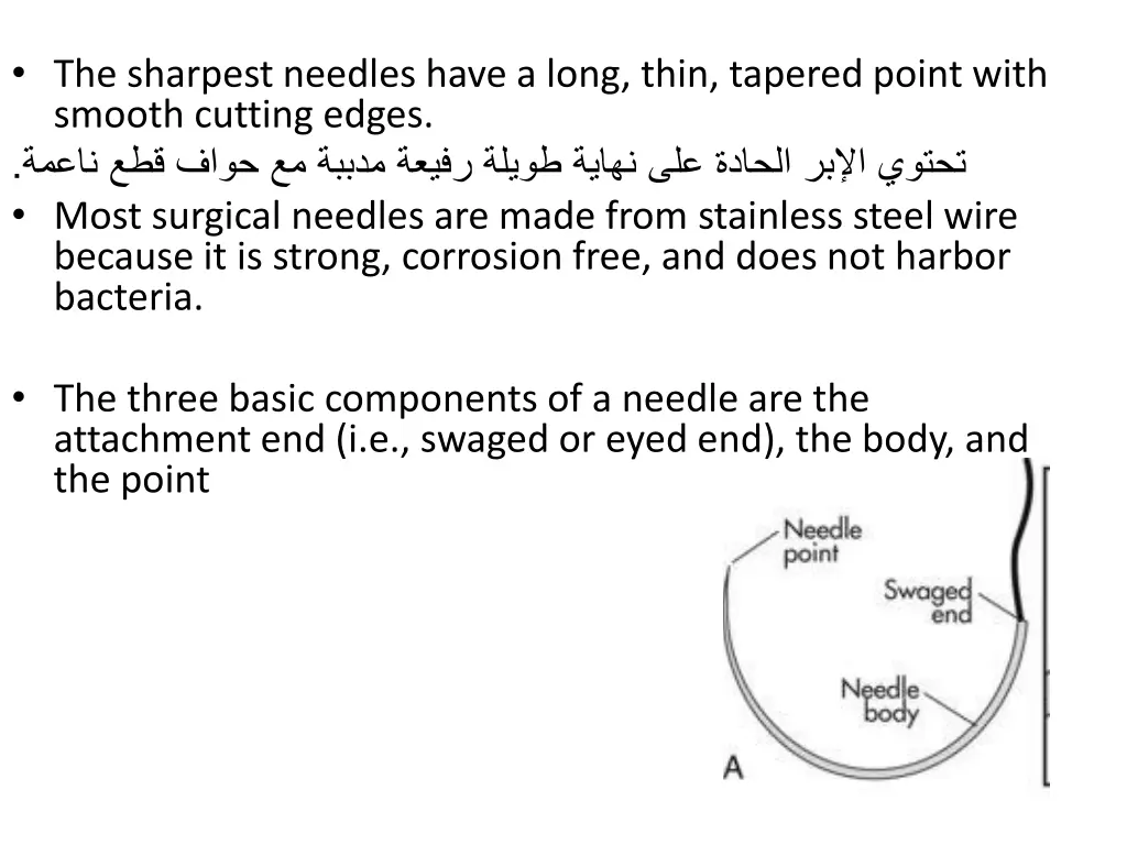 the sharpest needles have a long thin tapered