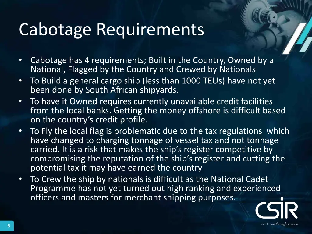 cabotage requirements