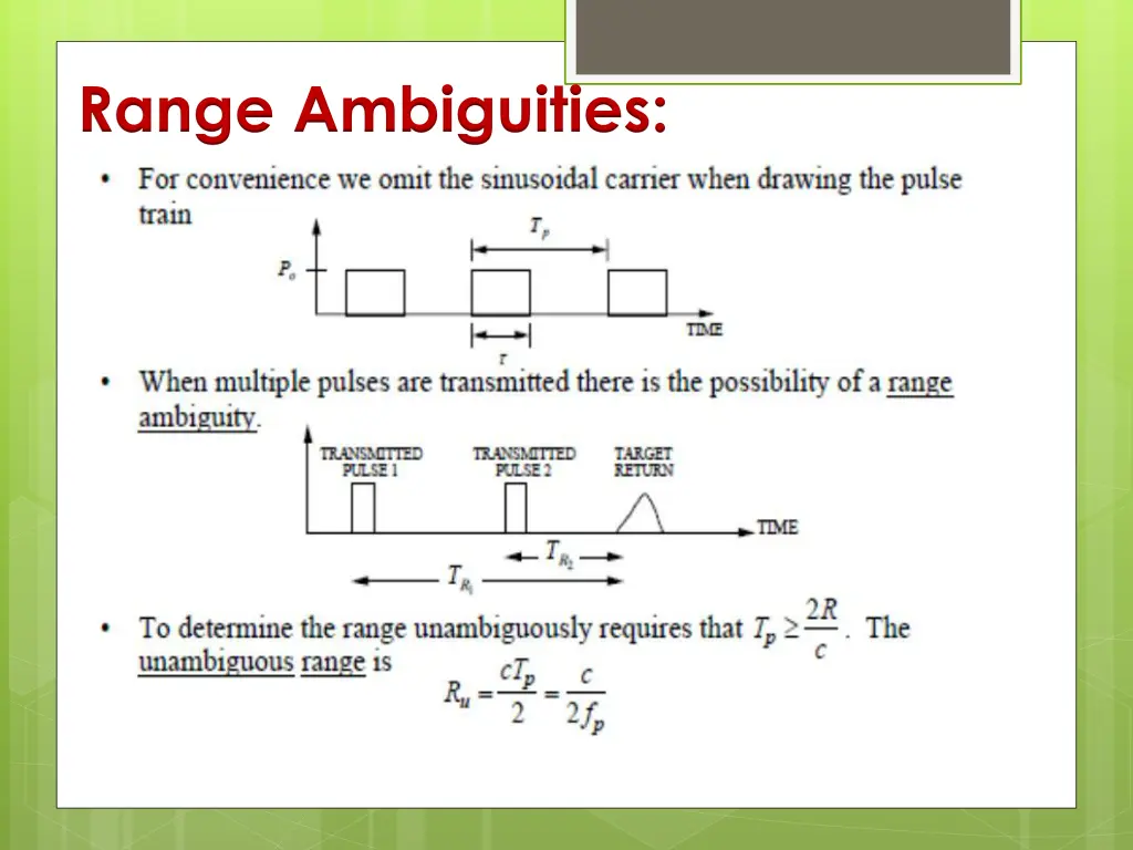 range ambiguities