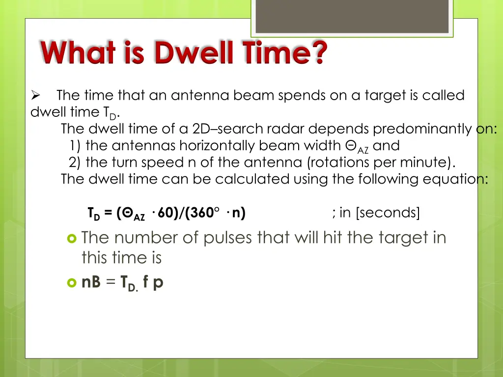 what is dwell time