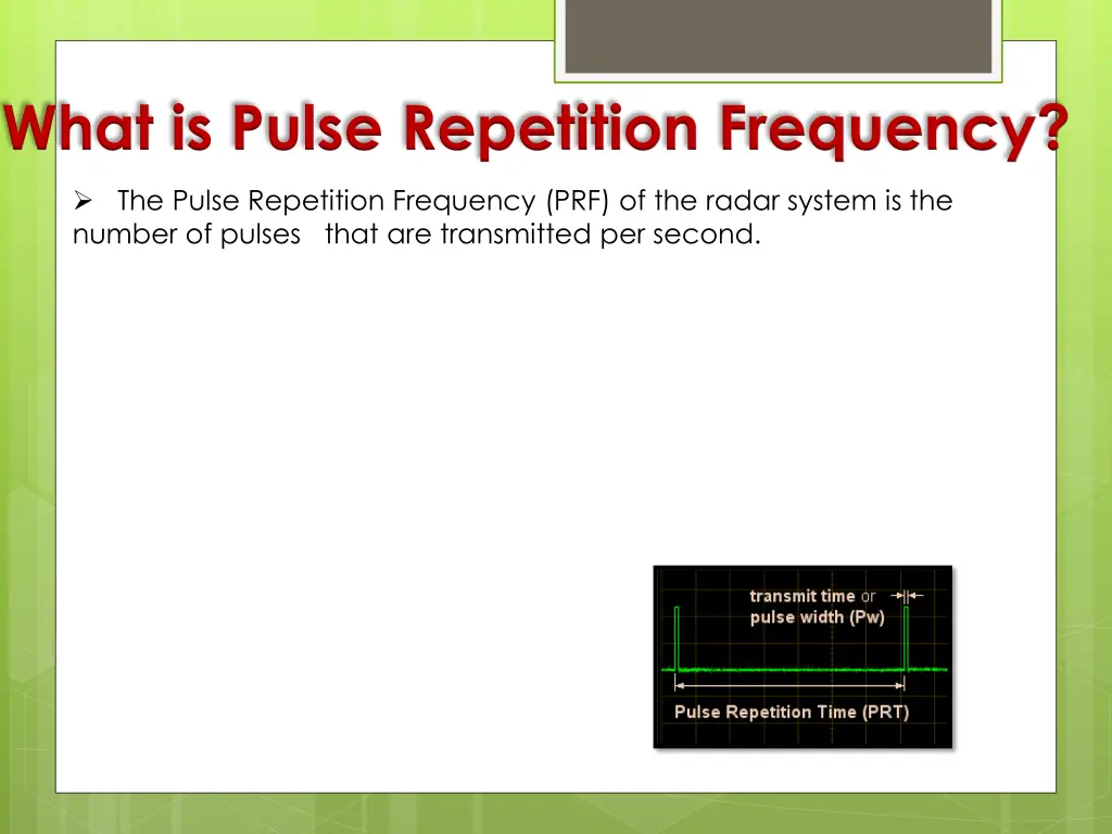 what is pulse repetition frequency