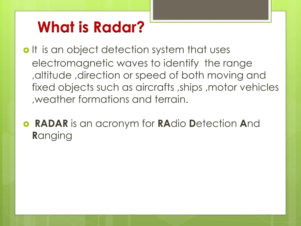 what is radar