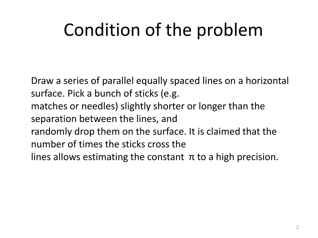 condition of the problem