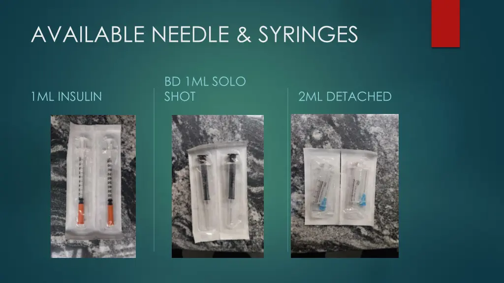 available needle syringes