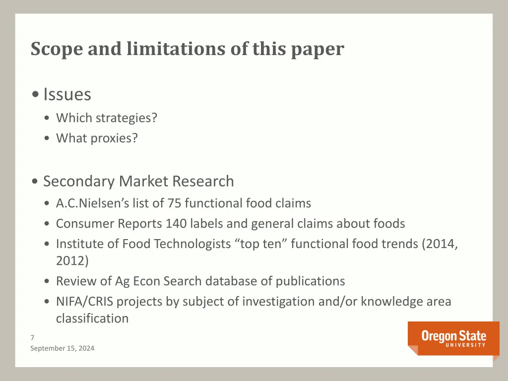 scope and limitations of this paper 1