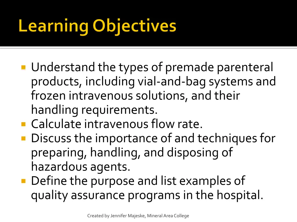 understand the types of premade parenteral