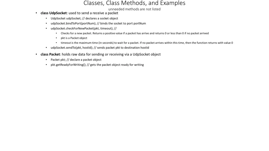 classes class methods and examples unneeded