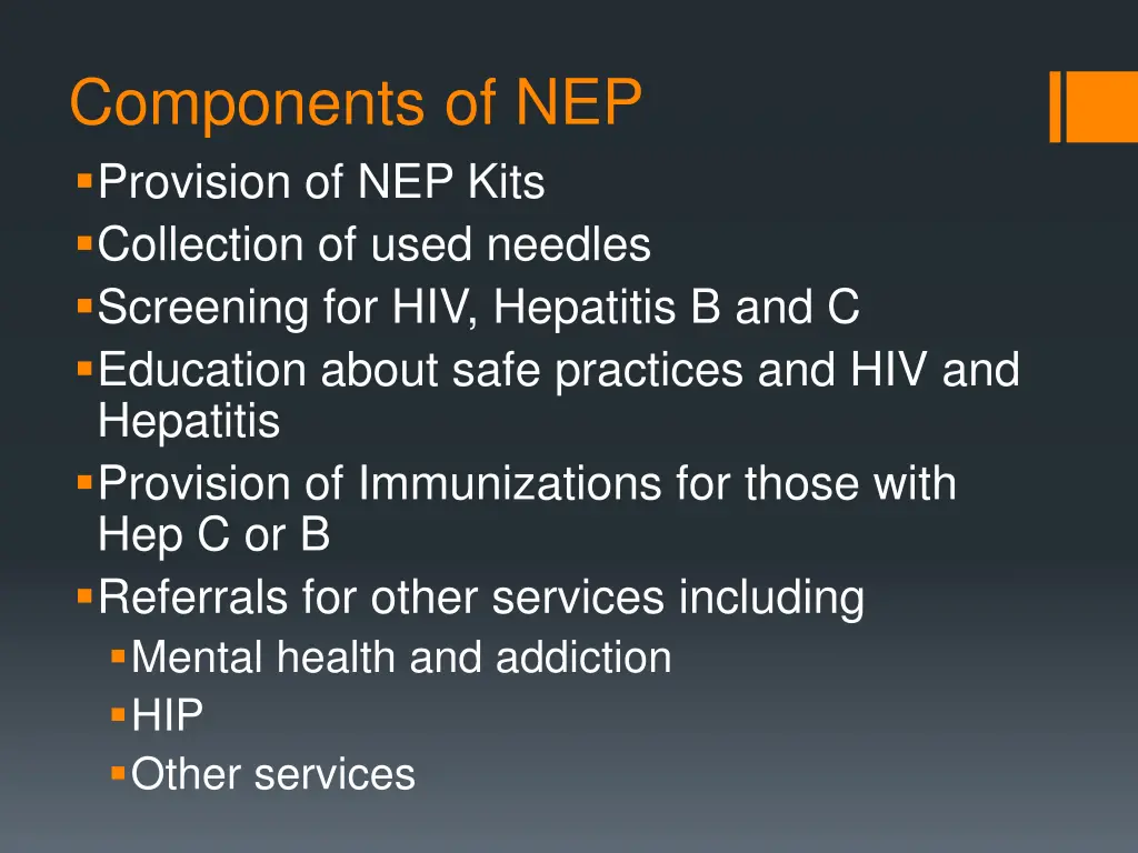 components of nep provision of nep kits