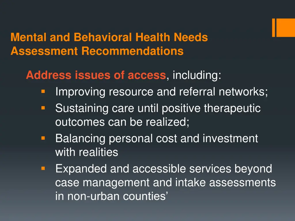 mental and behavioral health needs assessment