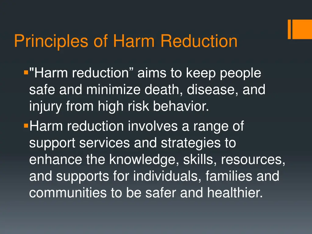 principles of harm reduction