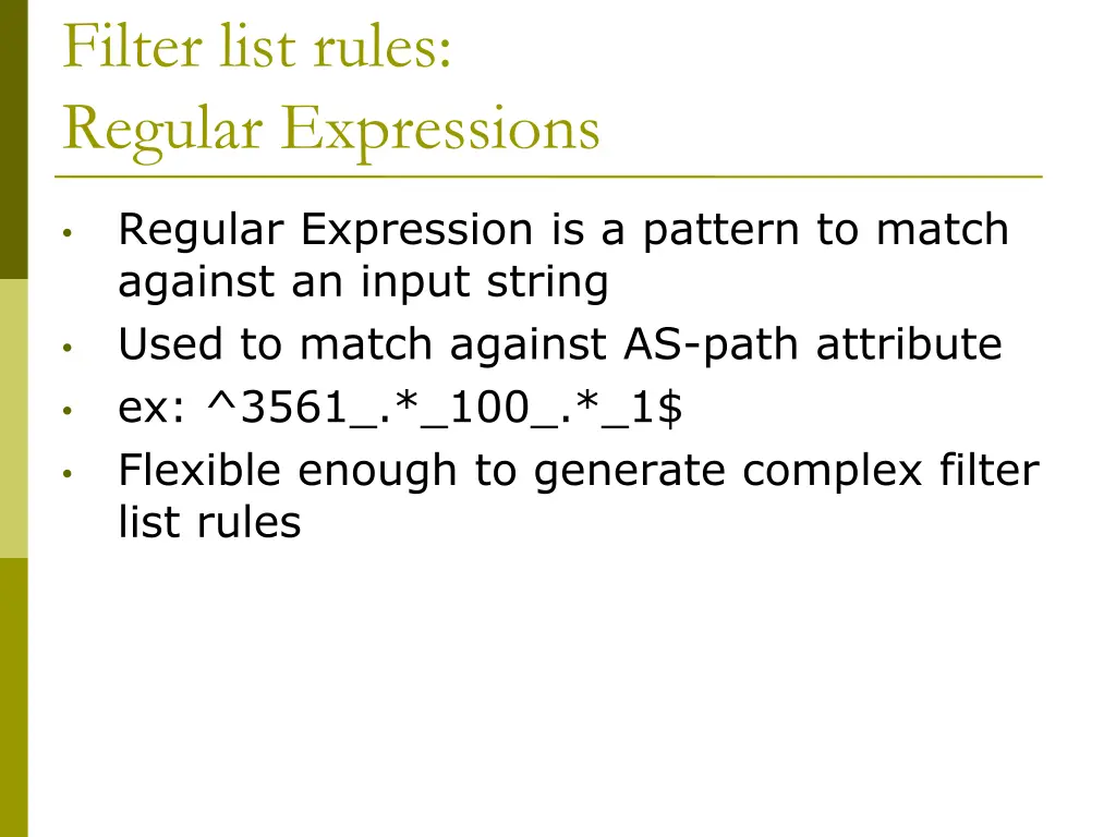 filter list rules regular expressions