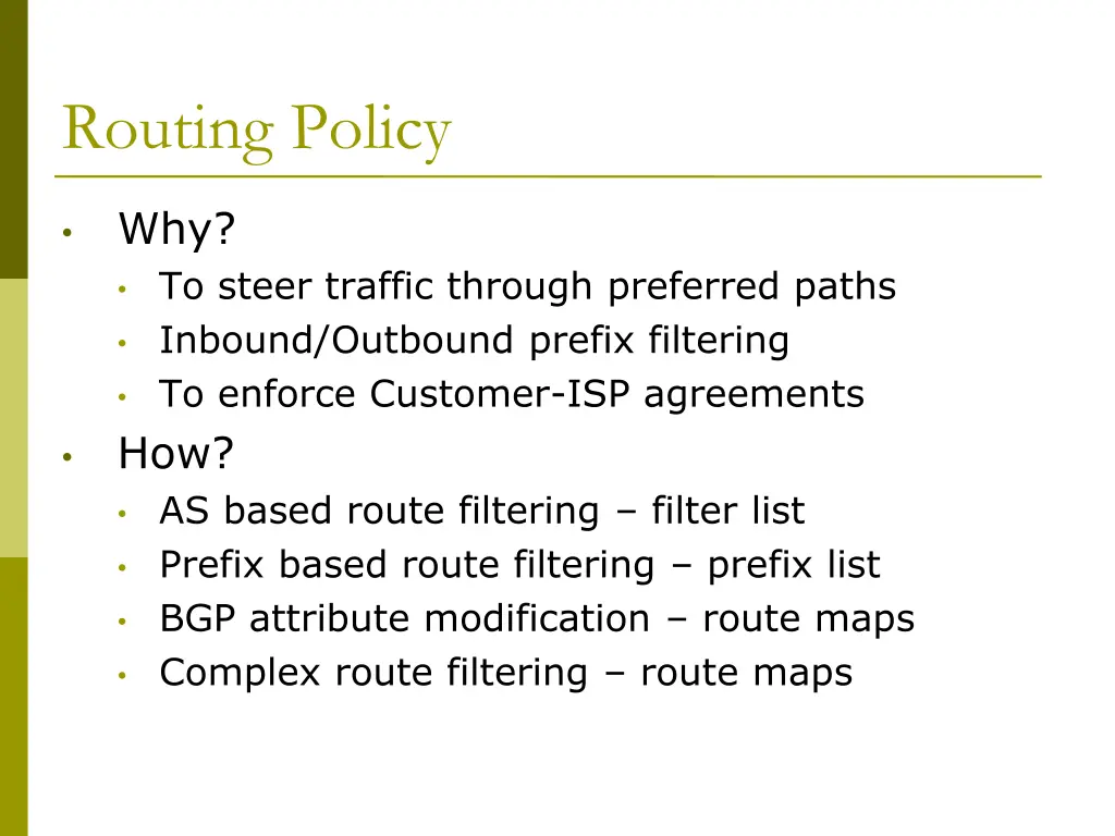 routing policy