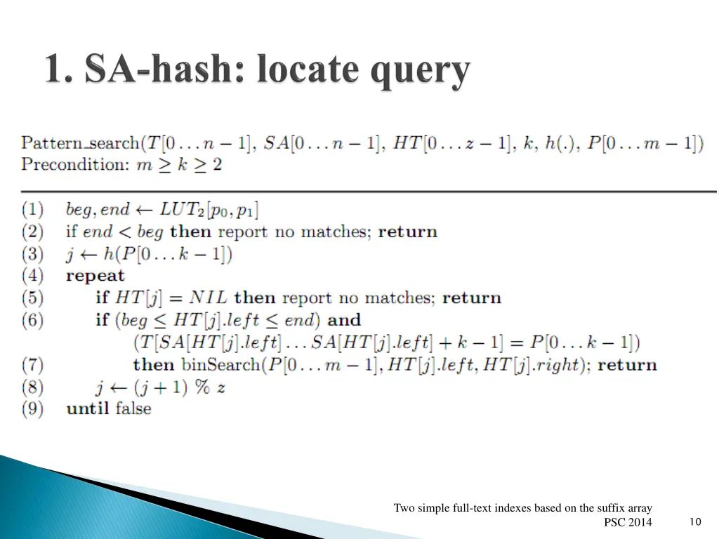 two simple full text indexes based on the suffix