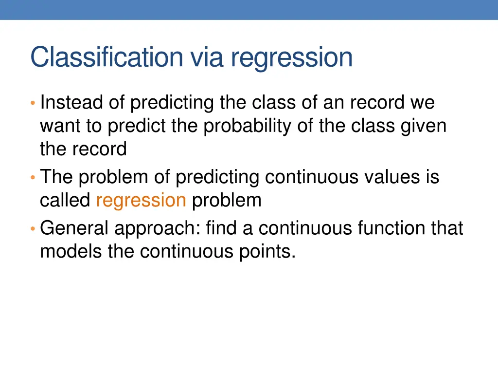 classification via regression