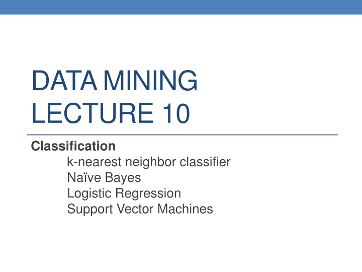 data mining lecture 10