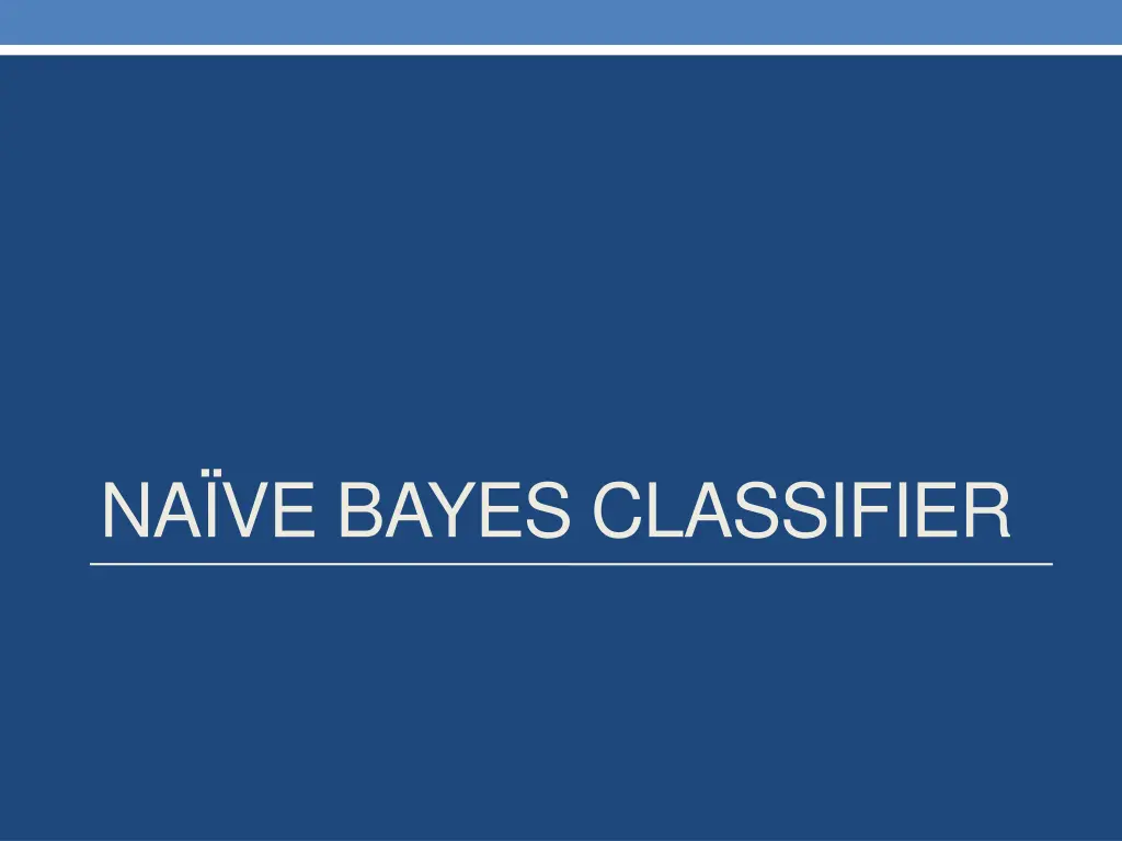 na ve bayes classifier