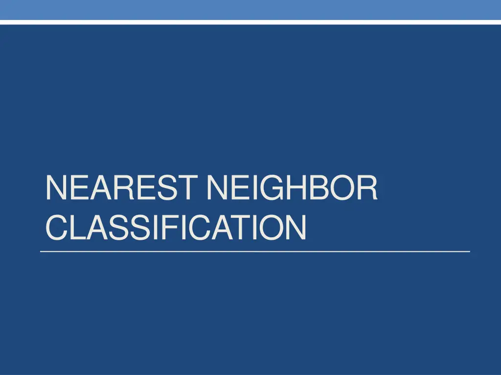 nearest neighbor classification