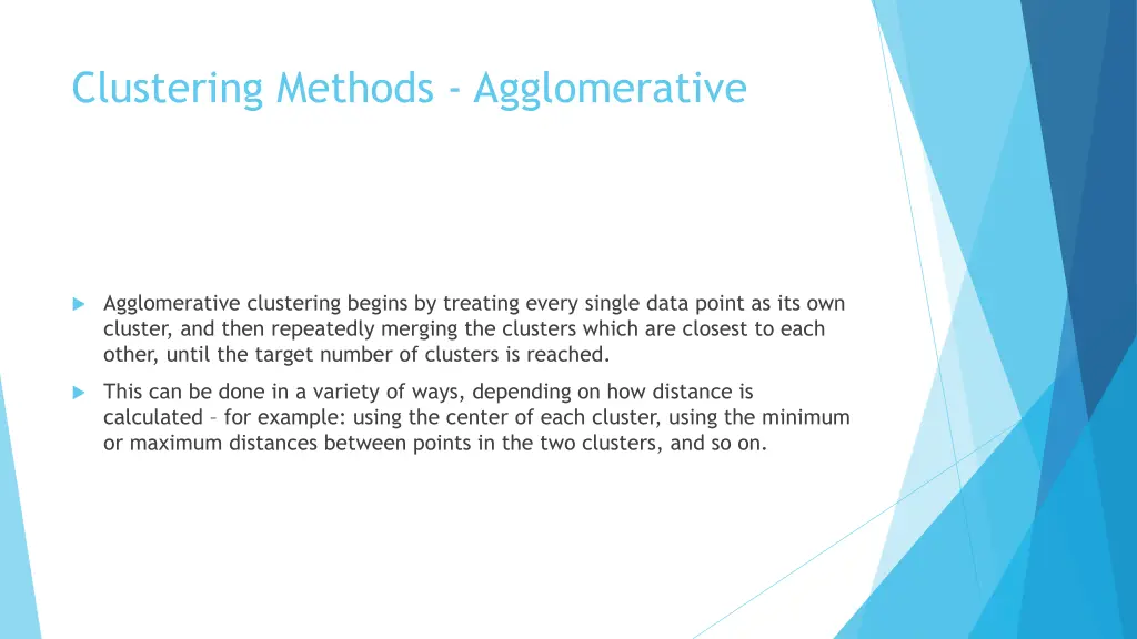 clustering methods agglomerative