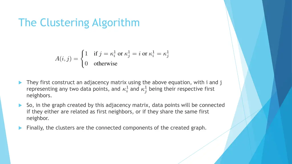 the clustering algorithm