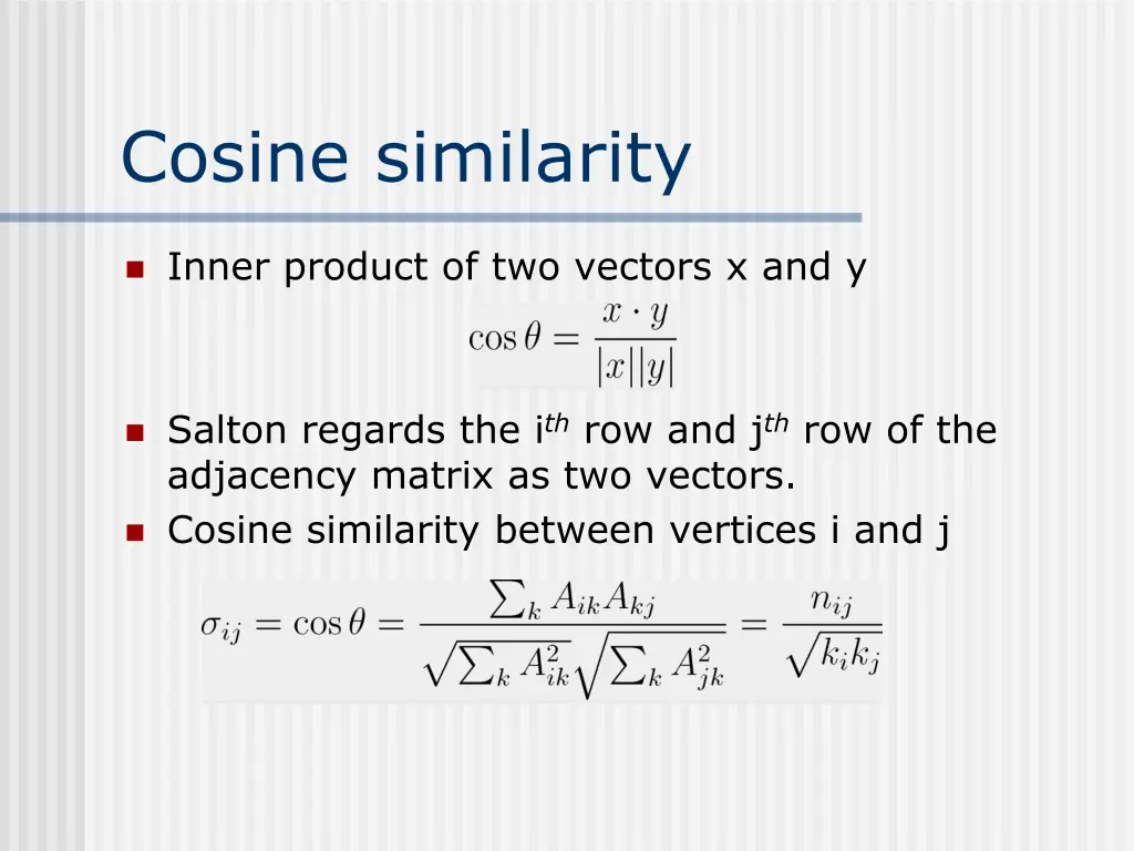 cosine similarity 1