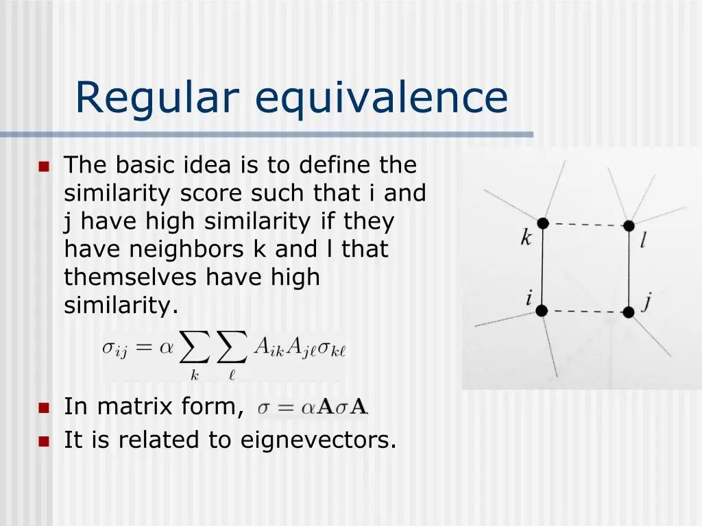 regular equivalence