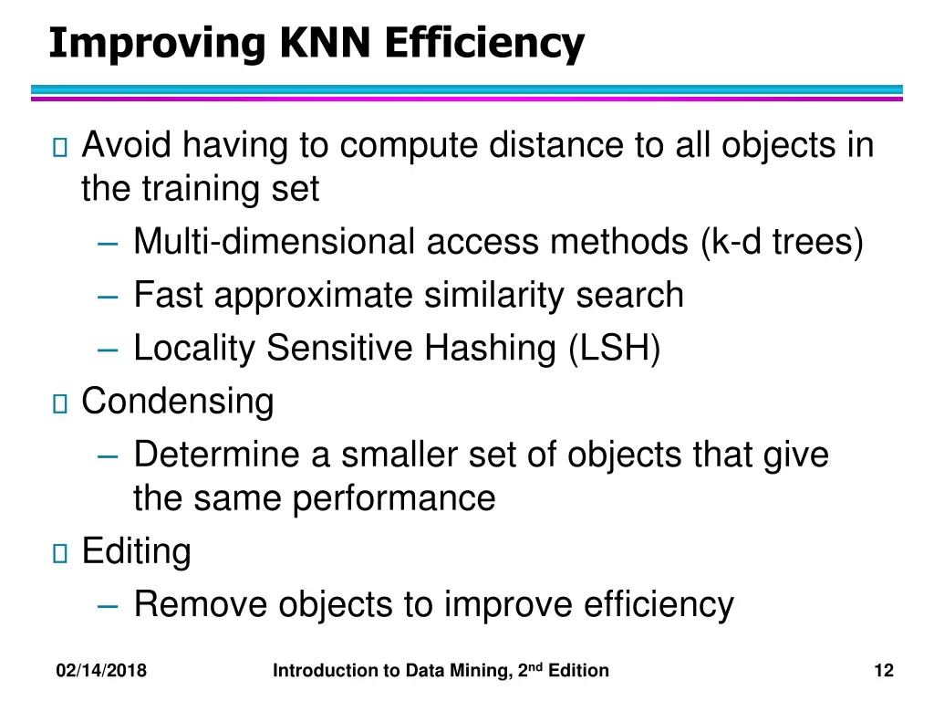 improving knn efficiency