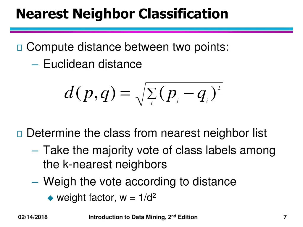 nearest neighbor classification