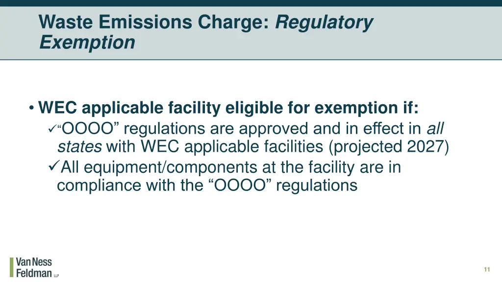 waste emissions charge regulatory exemption