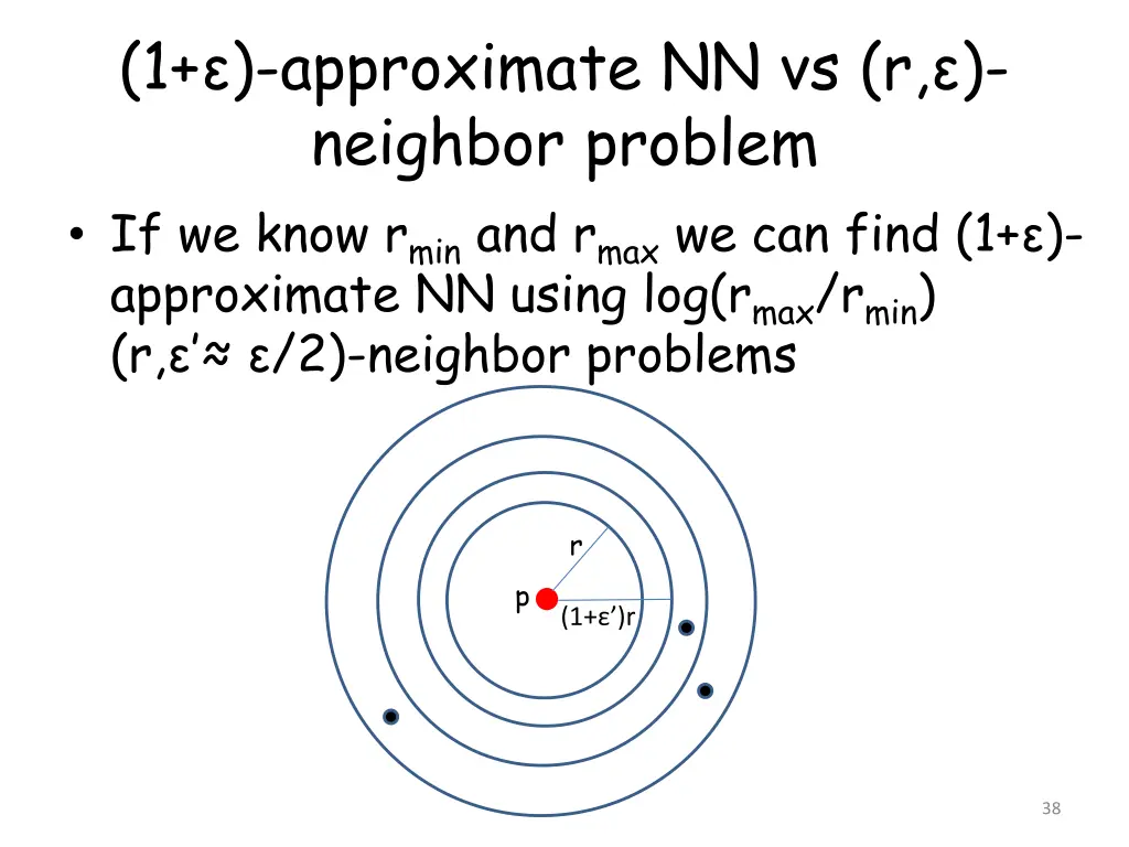 1 approximate nn vs r neighbor problem if we know