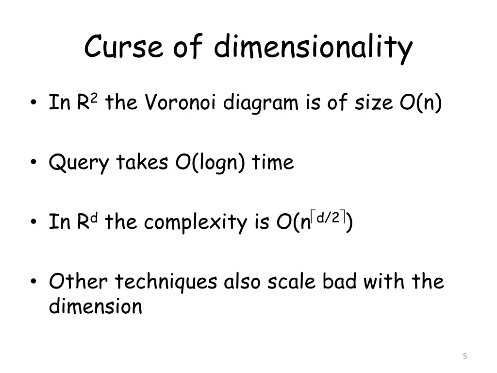 curse of dimensionality