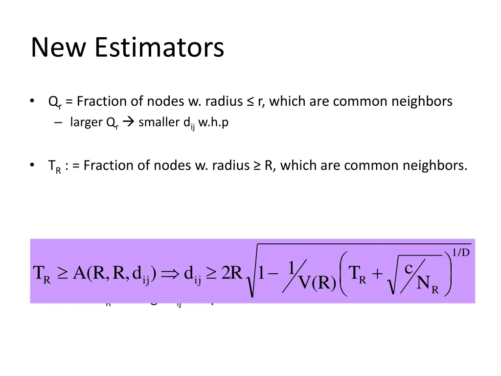 new estimators 1