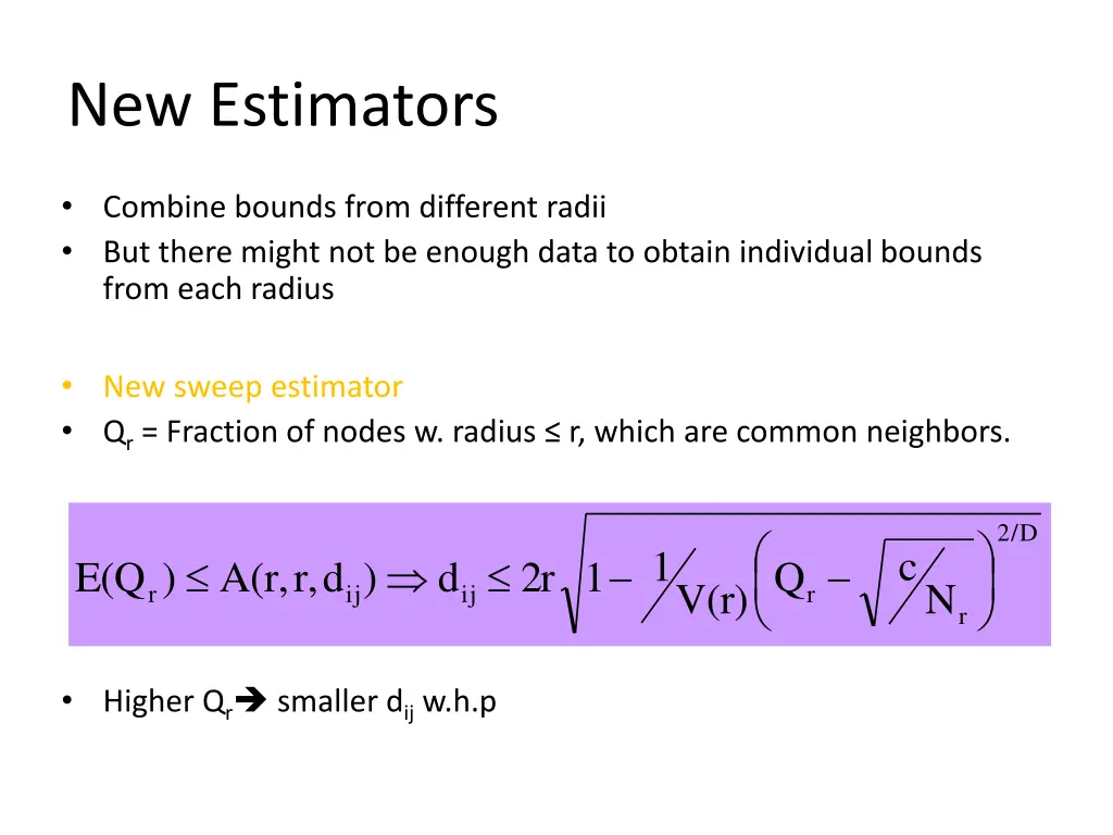 new estimators