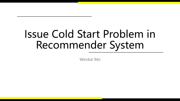 issue cold start problem in recommender system