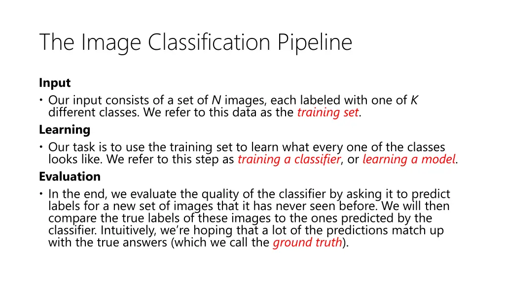 the image classification pipeline