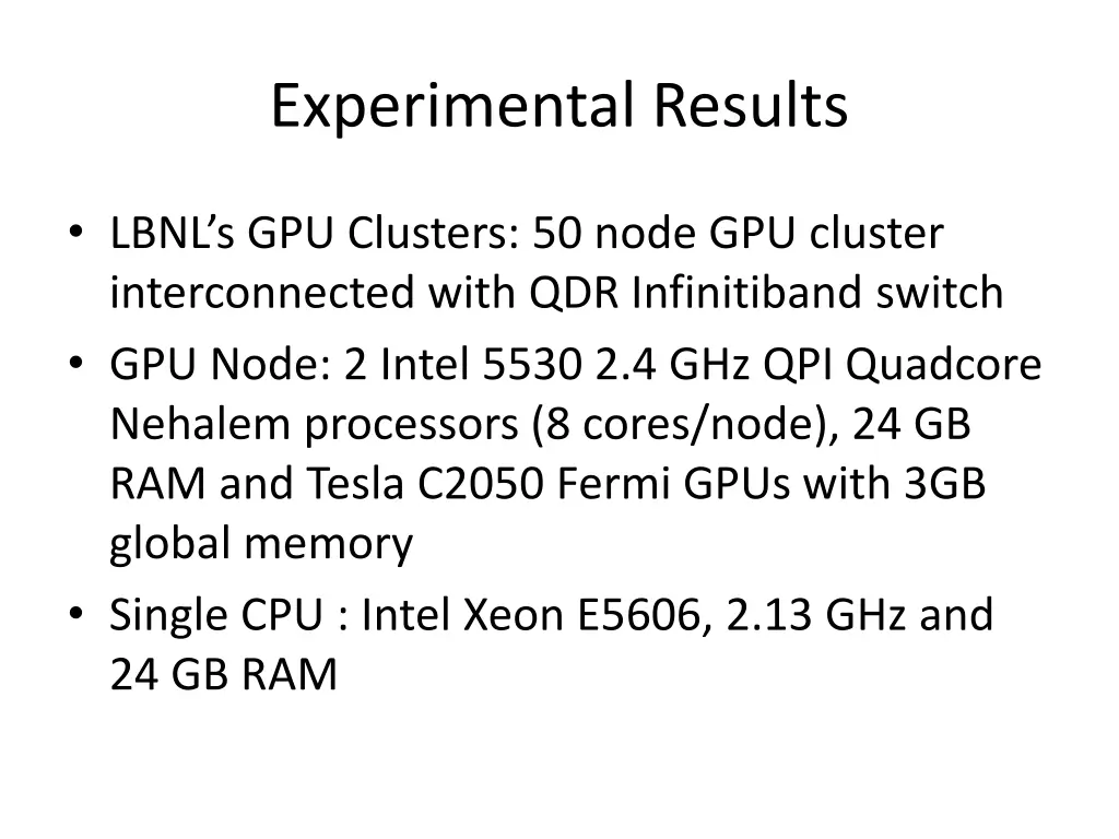 experimental results 1