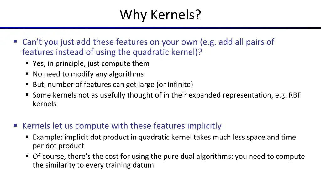 why kernels