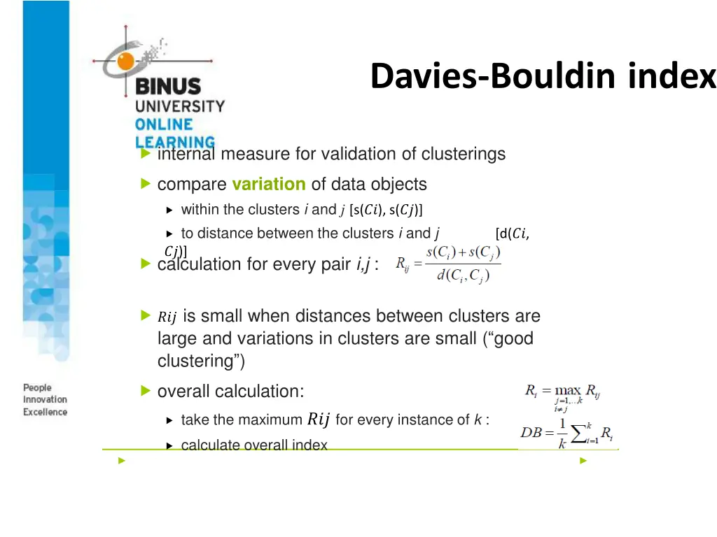 davies bouldin index