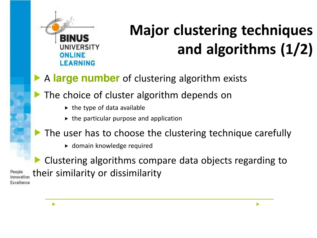 major clustering techniques and algorithms 1 2