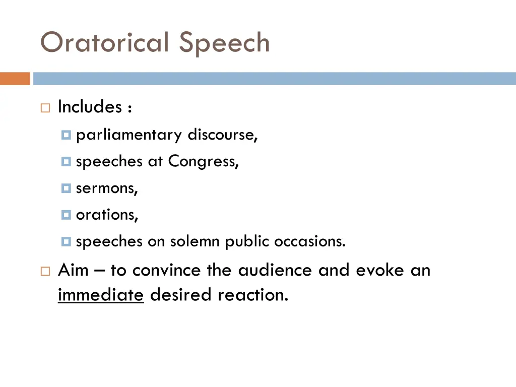 oratorical speech