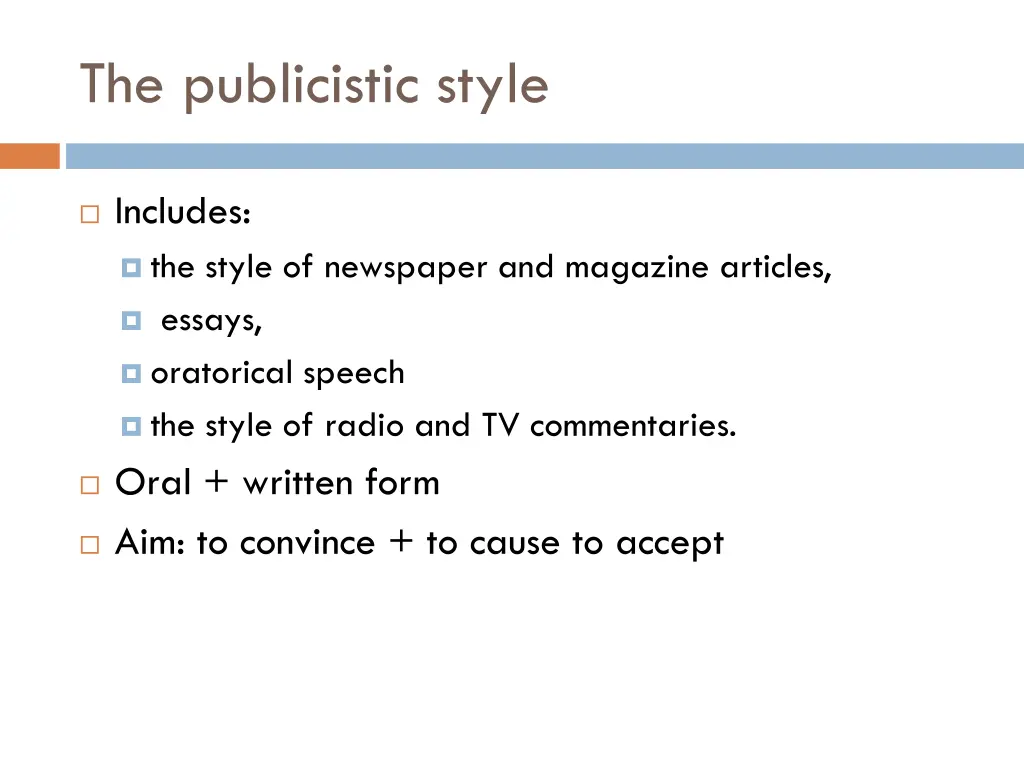 the publicistic style 1