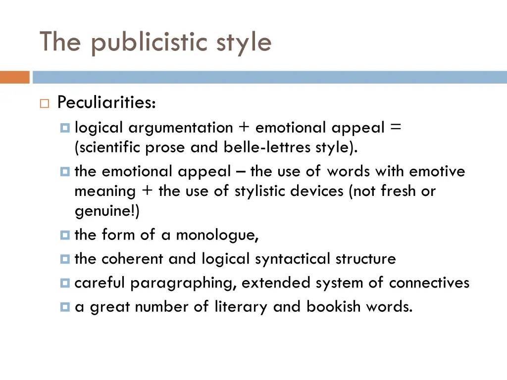 the publicistic style 2