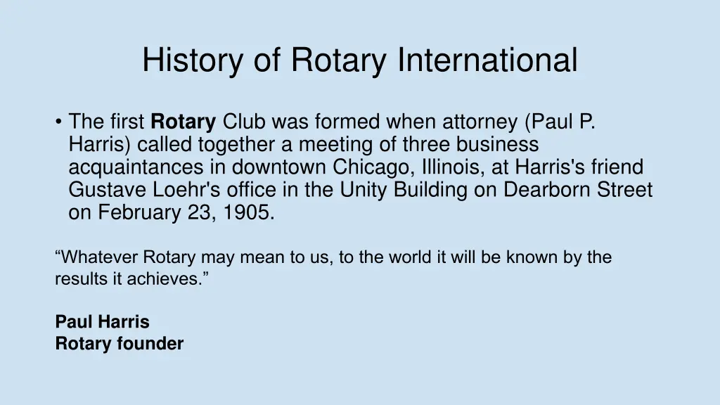 history of rotary international