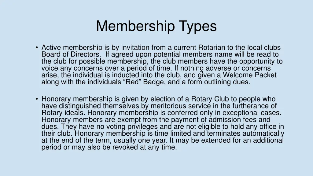 membership types