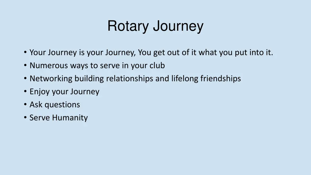 rotary journey