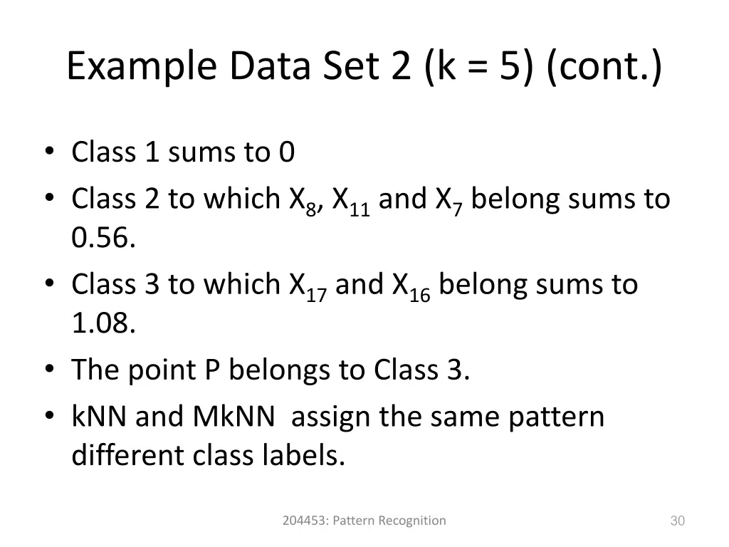 example data set 2 k 5 cont 1