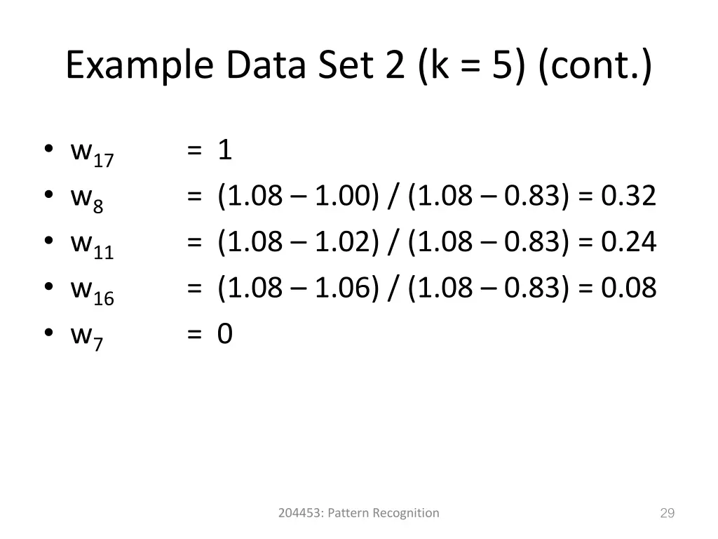 example data set 2 k 5 cont