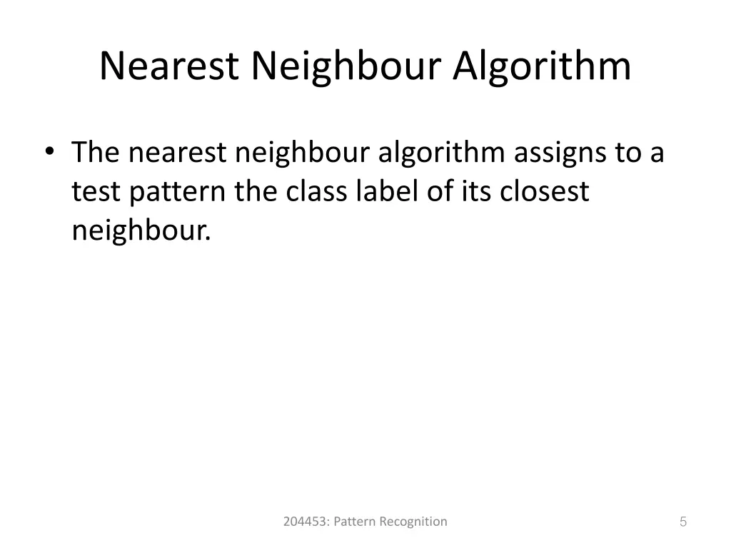 nearest neighbour algorithm