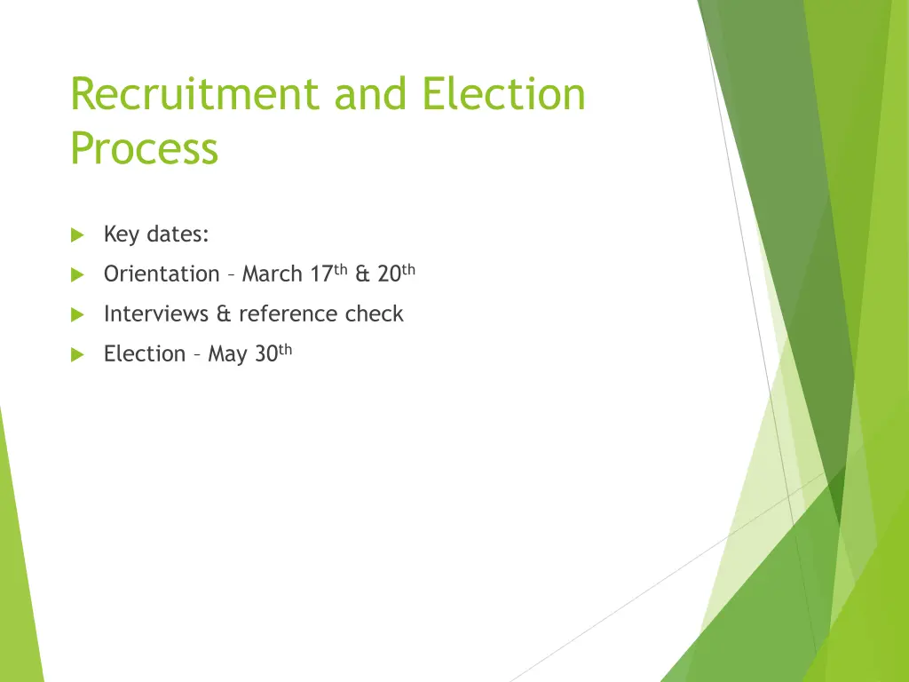 recruitment and election process